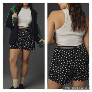 Anthropologie Black Heart Boxer Shorts Size Large